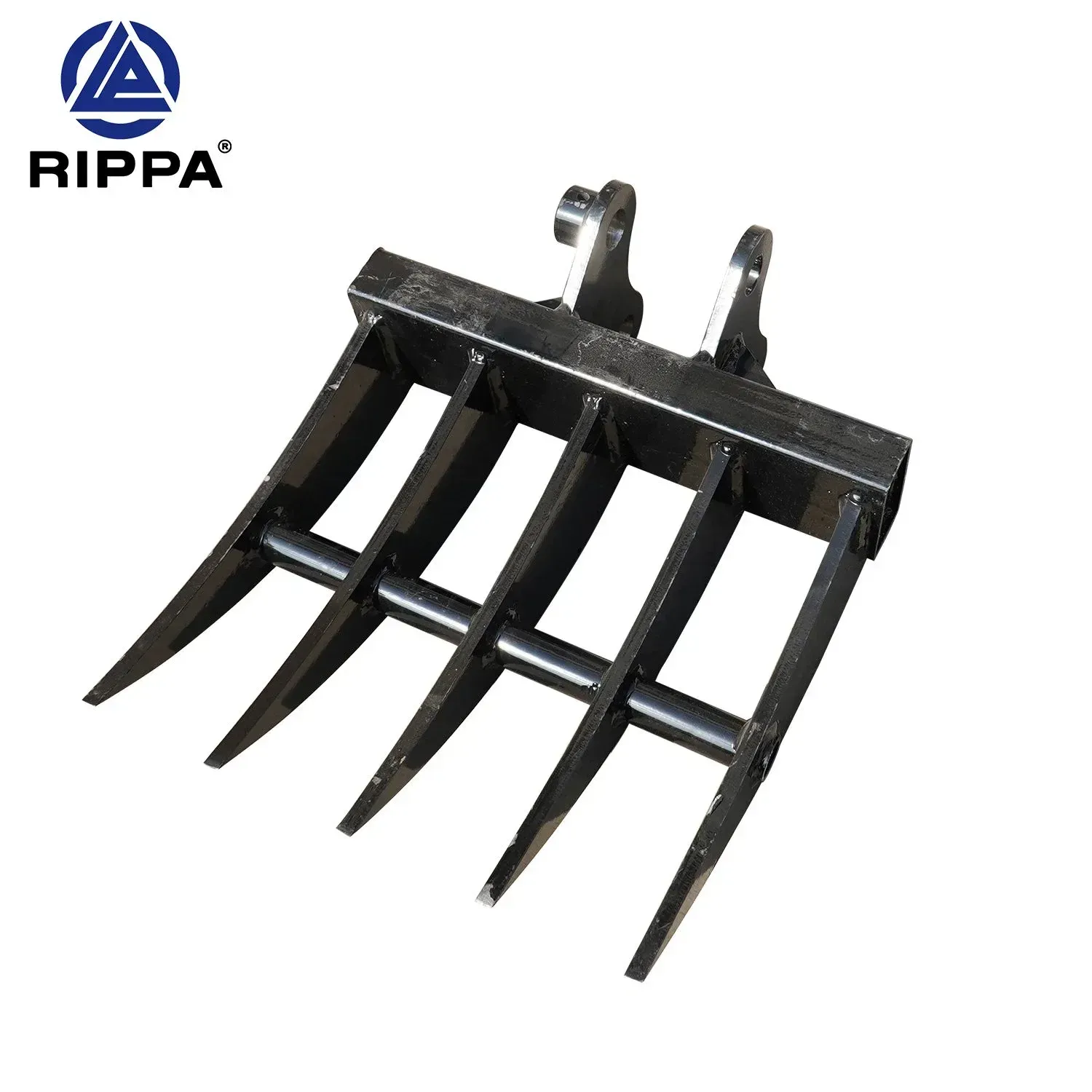 Excavator soil rake attachment